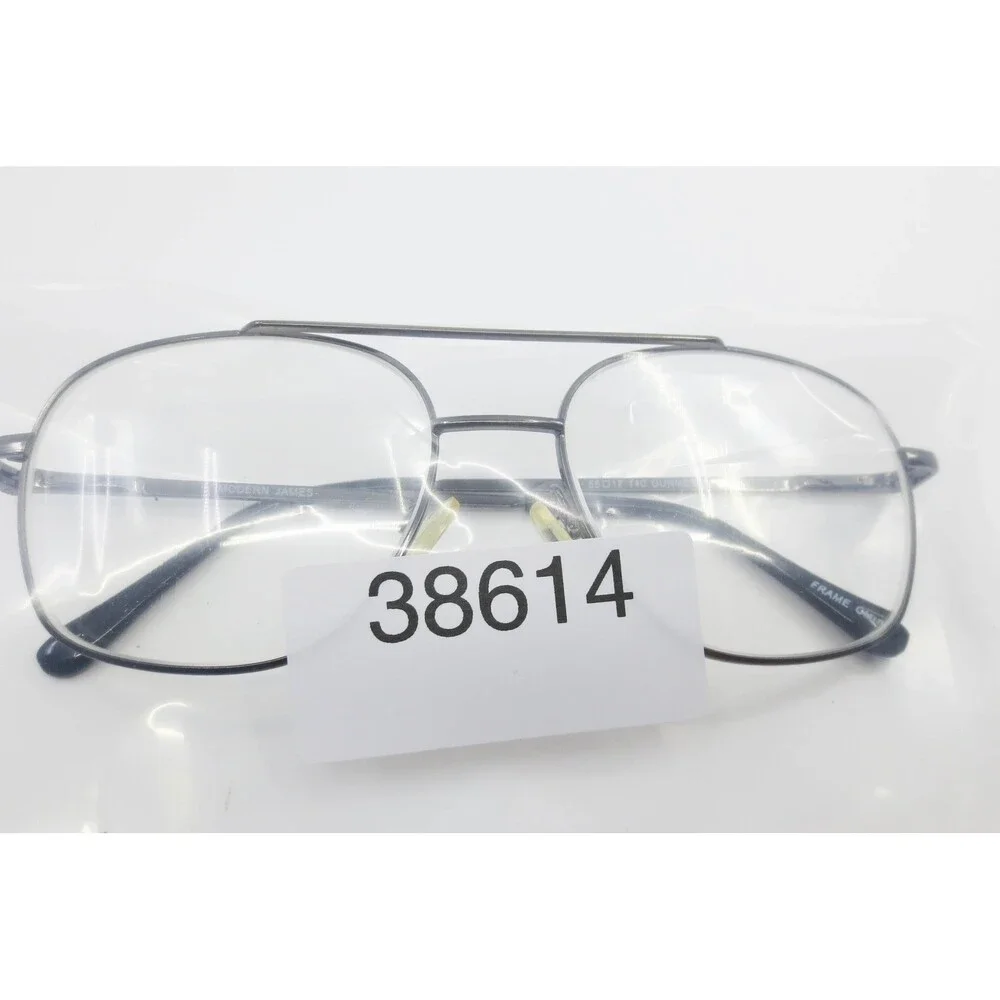 Modern James Aviator Eyeglasses Gunmetal Metal Double Bridge Frames 56-17-140